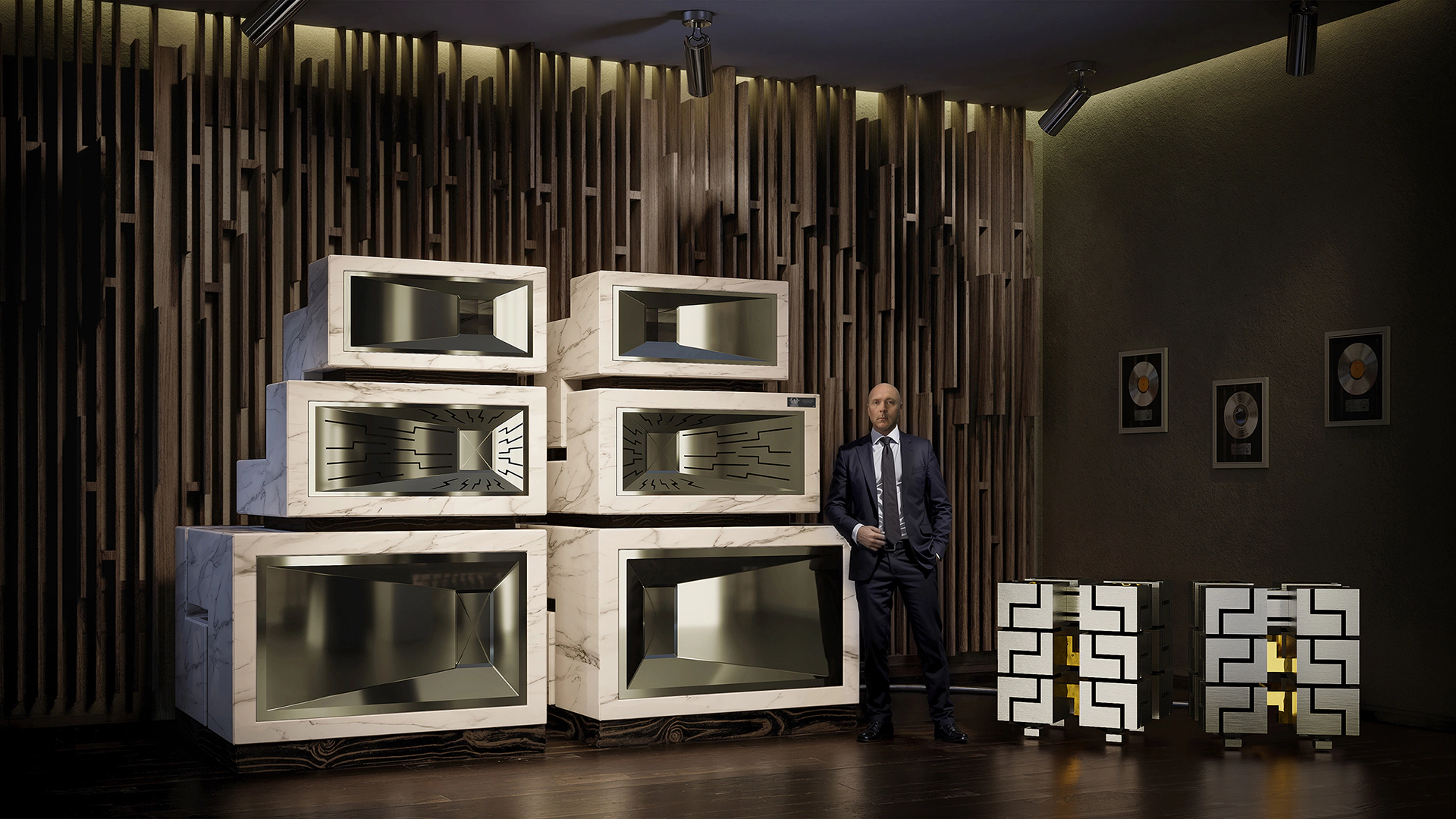 Employing intricate geometric constructs, the High-End Geometrical Acoustics System crafts an enveloping auditory experience in your home.