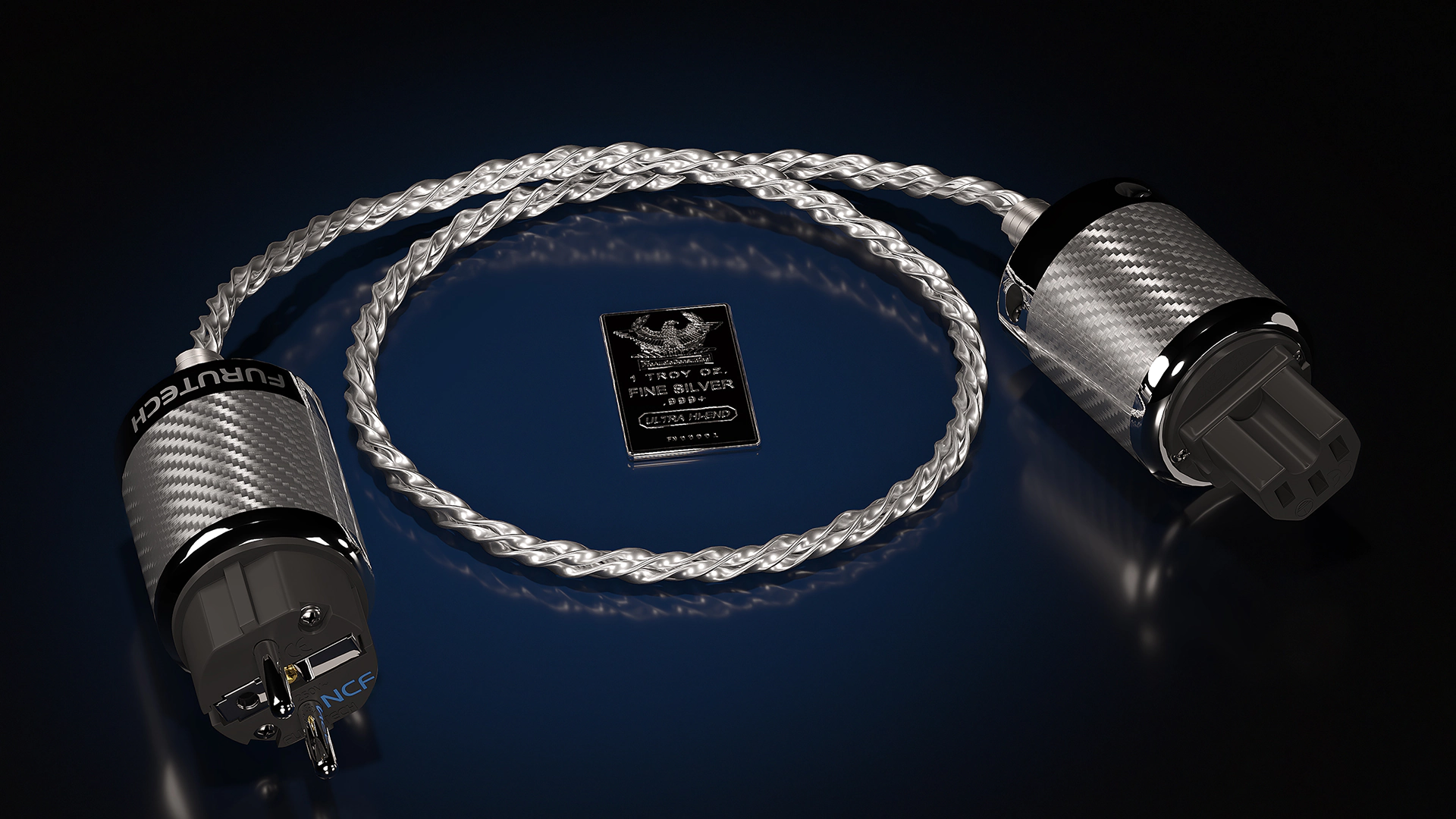 Elevate your audio realm with the hand-forged Fine Silver 999+ 110V Power Cable. Experience music in its intended clarity.