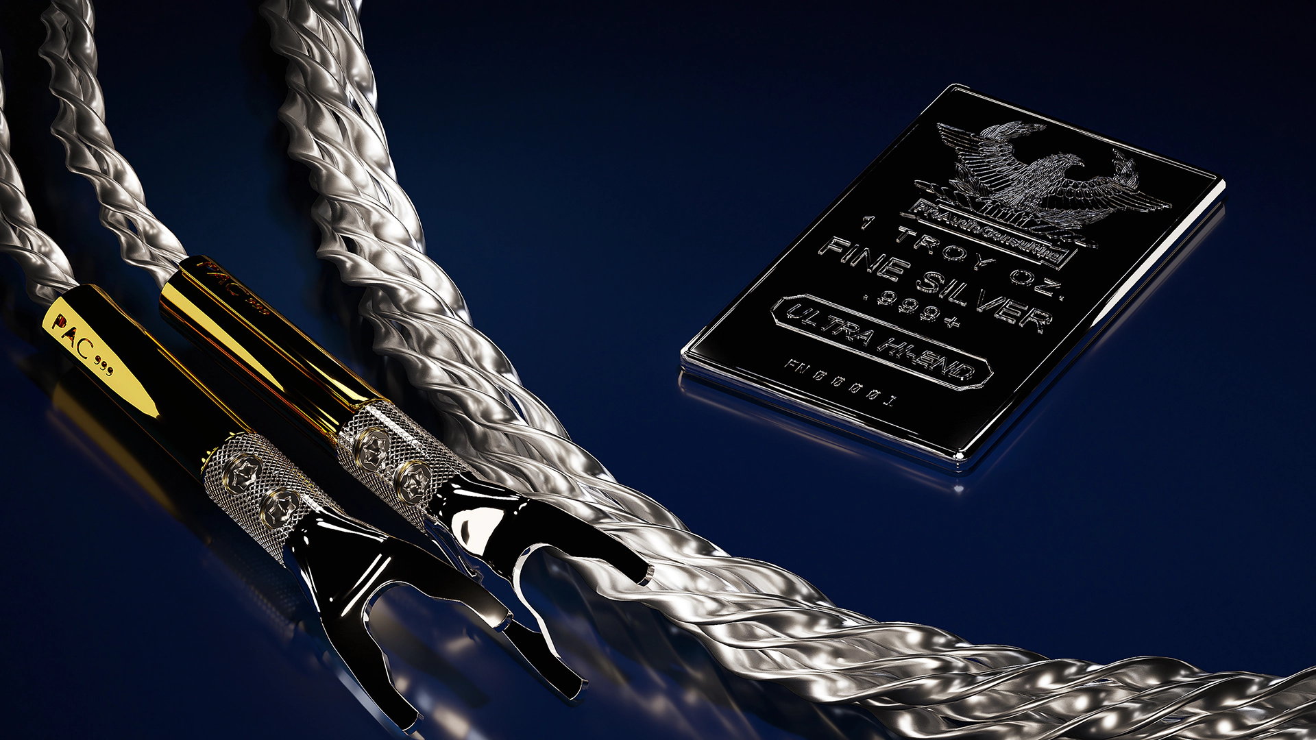 Accept no half measures-upgrade to the High-End Fine Silver 999+ & 24K gold Speaker Cable MK-III, engineered for unparalleled fidelity.
