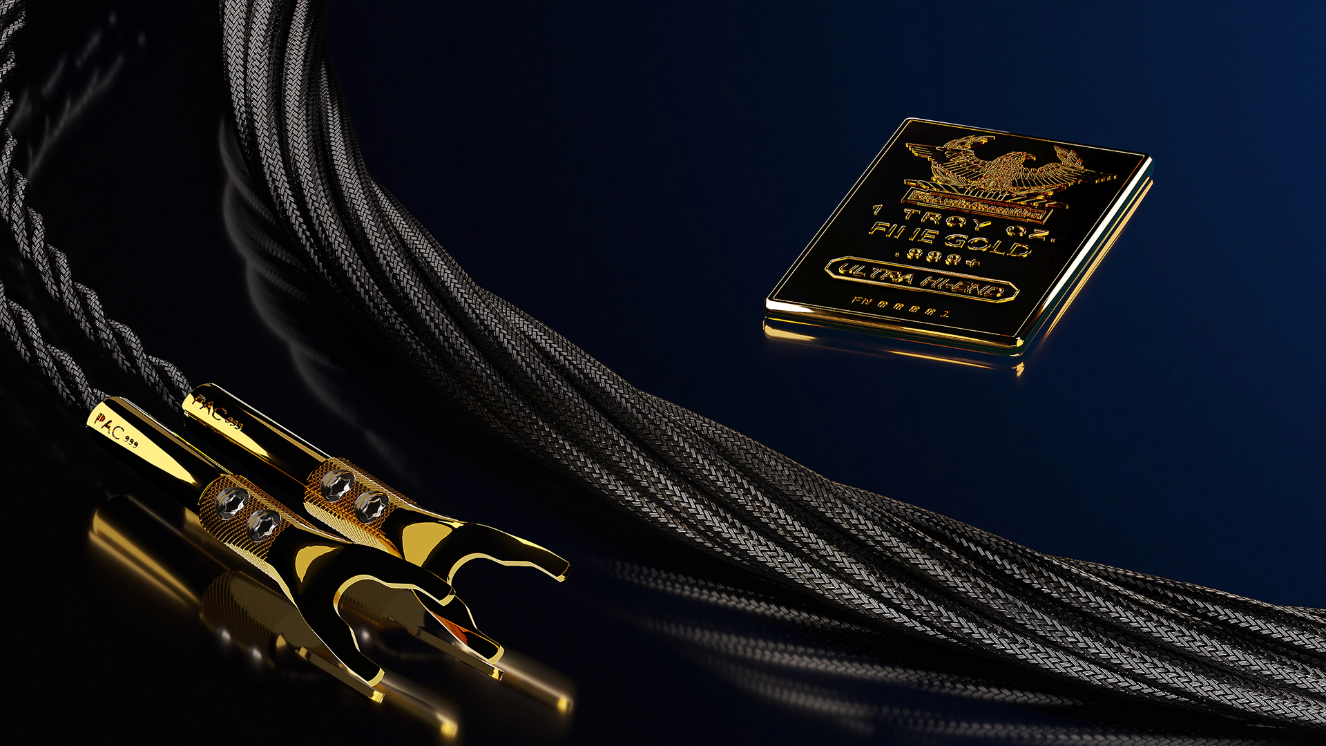 Enjoy the rich tonality only this High-End REFERENCE Cable MK-V imparts, melding Custom-engineered Silver Alloy 750 with 24K gold.