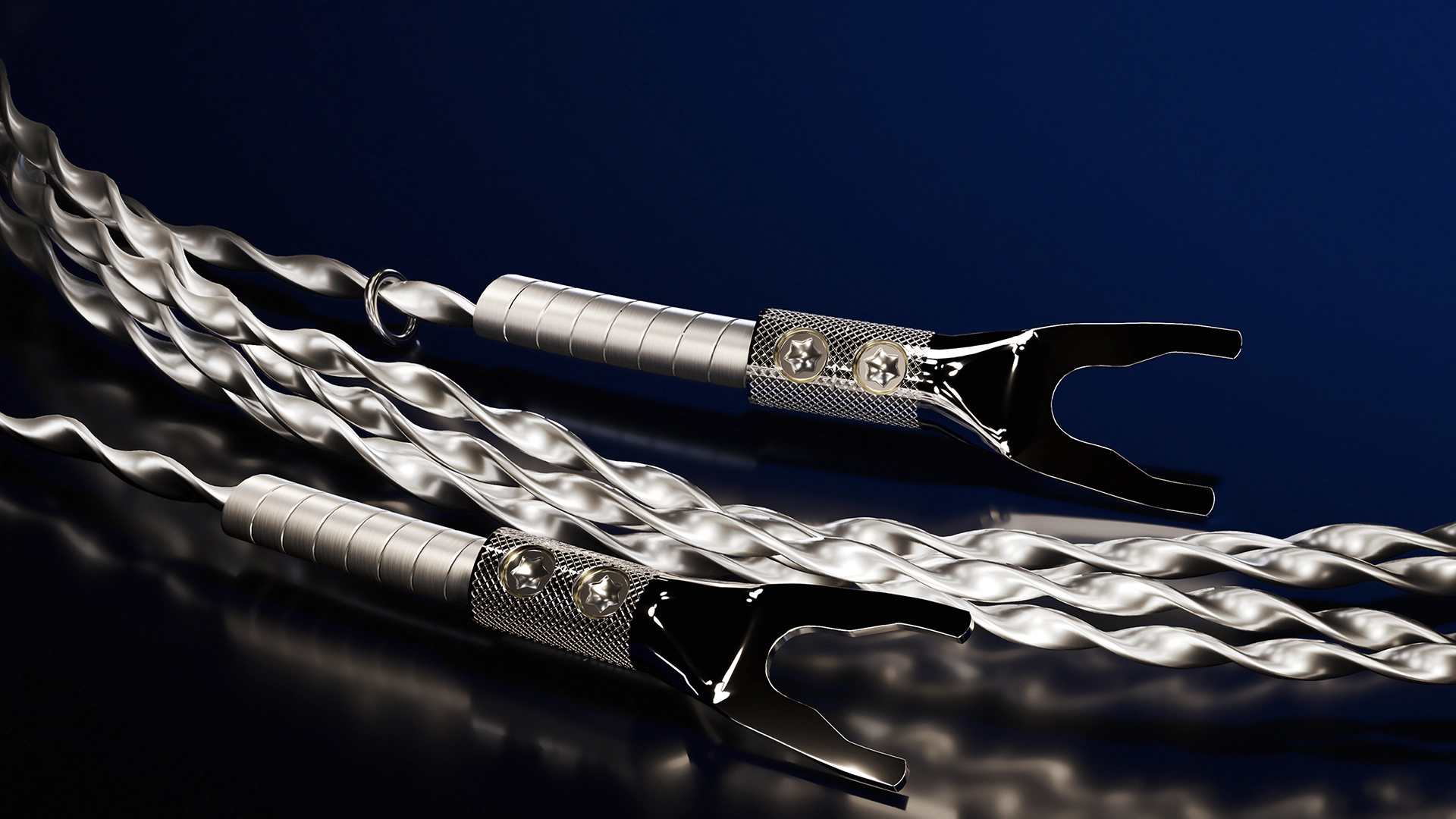 Showcasing a rugged yet flexible form, this Premium Fine Silver 999+ Speaker Cable ensures solid durability and easy installation.