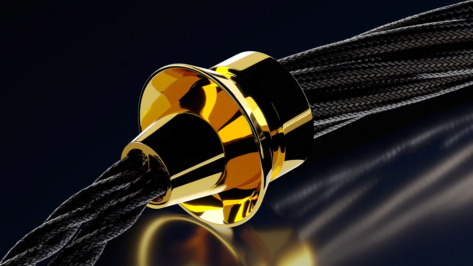 Embrace the rich resonance unique to the First-Class REFERENCE Cable MK-V, uniting Custom-engineered Silver Alloy 750 and 24K gold.