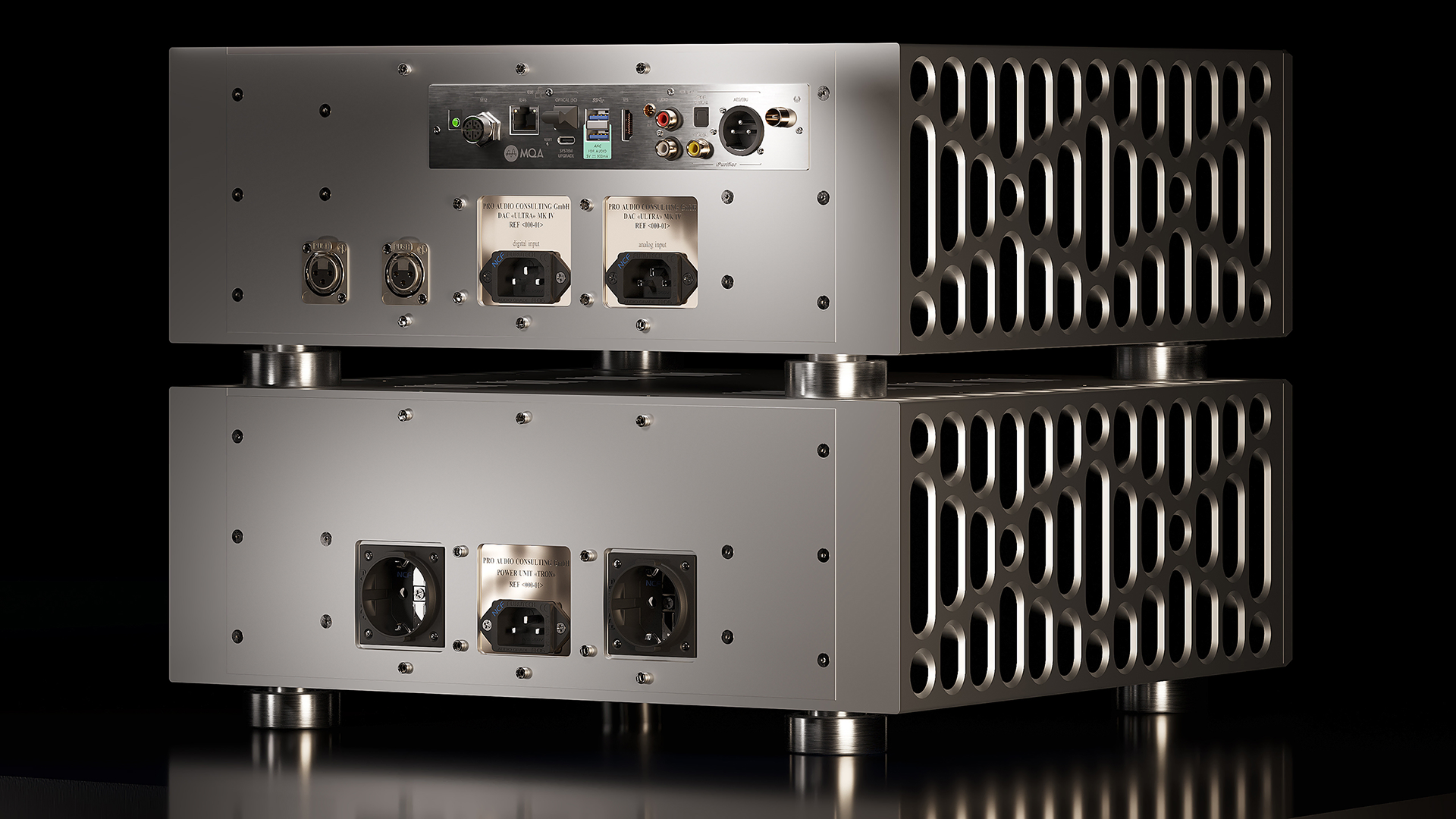 The Remarkably Crafted ULTRA MK-IV REFERENCE DAC fosters impeccable accuracy for digital signals.