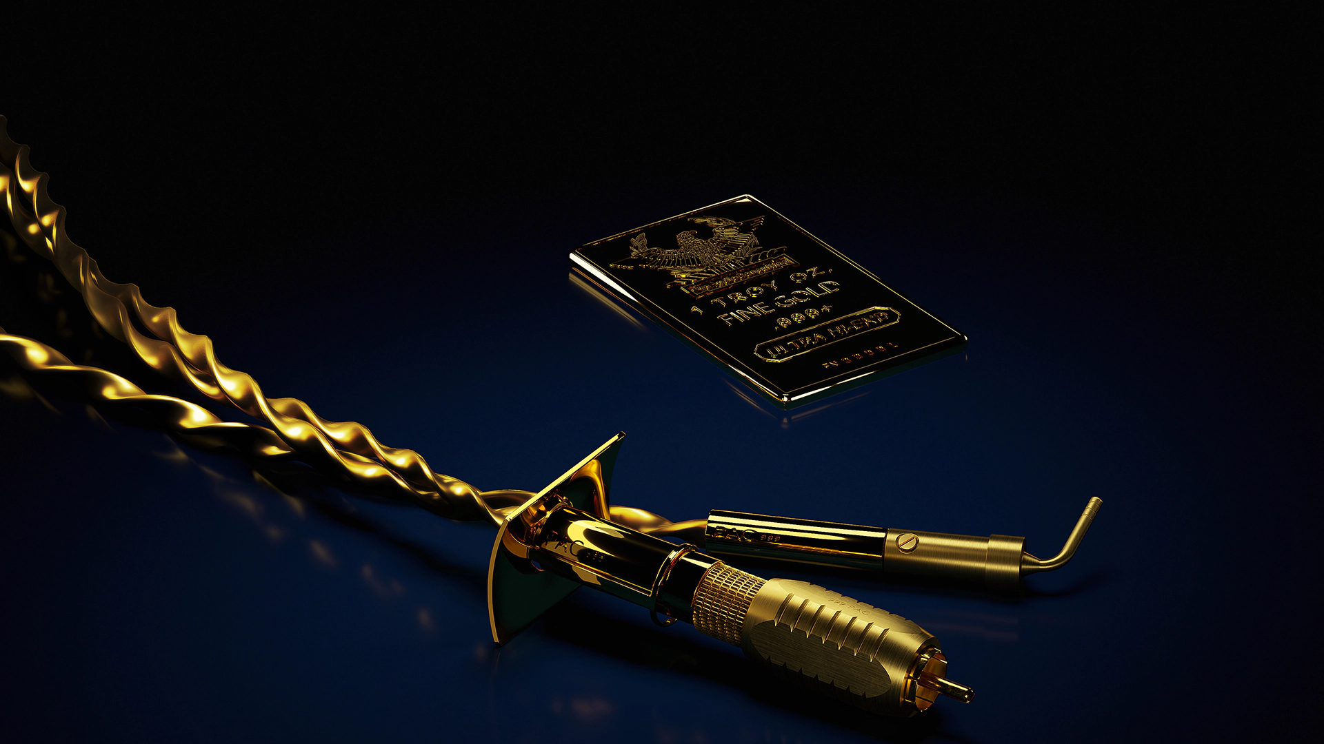 Built to last, this High-End 24K hand-forged gold Balanced Phono Cable unites robust construction with refined visual appeal.