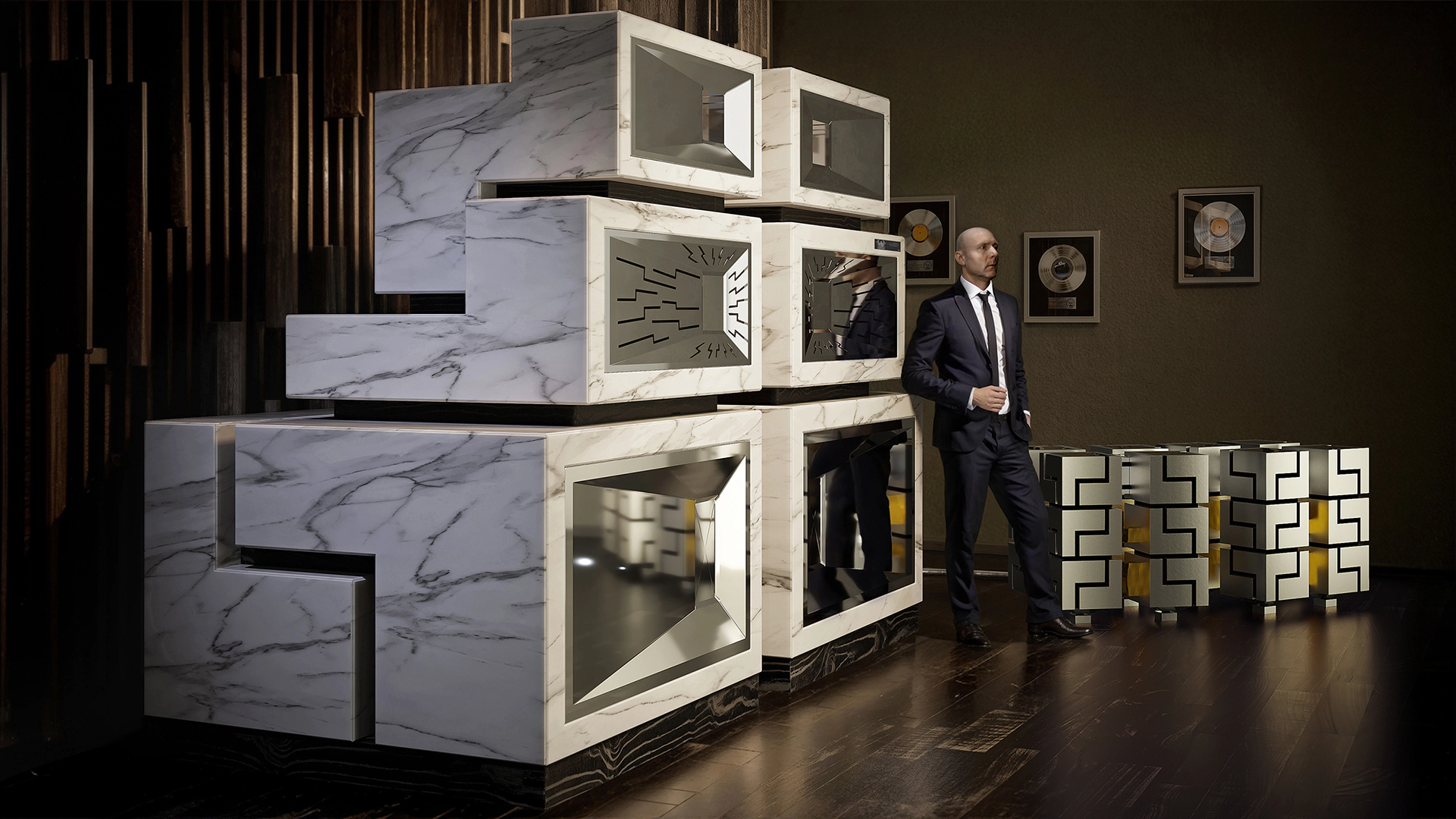 Class-A transistor power amplifier AMP Celestial MK-Universum, a High-End product from the world's rarest and finest components.